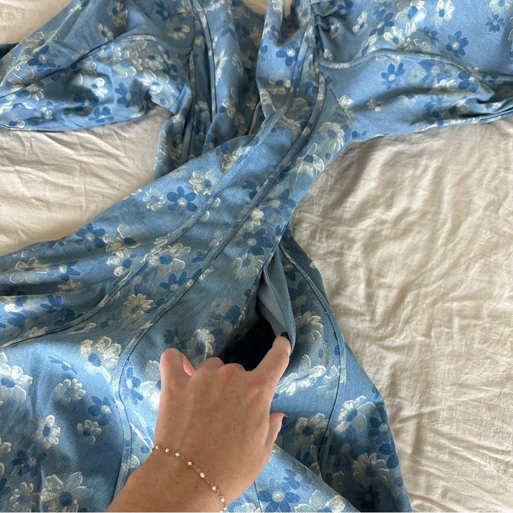 Ivy city co. Leah dress floral denim - Picture 6 of 7